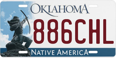OK license plate 886CHL