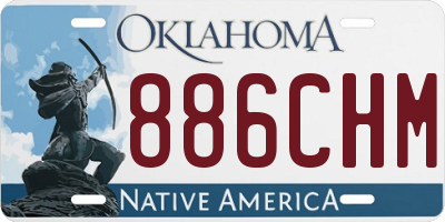 OK license plate 886CHM