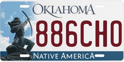 OK license plate 886CHO