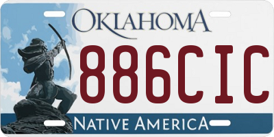 OK license plate 886CIC