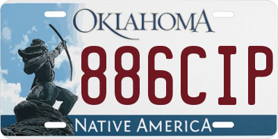 OK license plate 886CIP