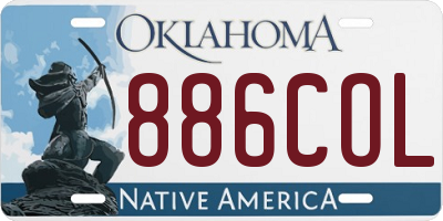 OK license plate 886COL