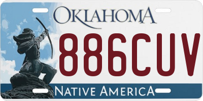 OK license plate 886CUV