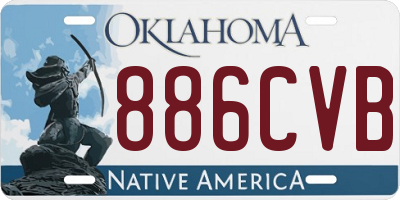 OK license plate 886CVB