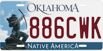 OK license plate 886CWK