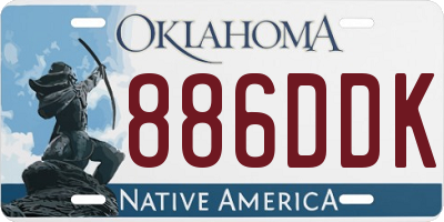 OK license plate 886DDK