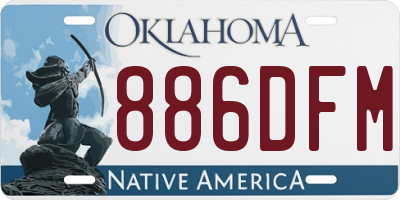OK license plate 886DFM
