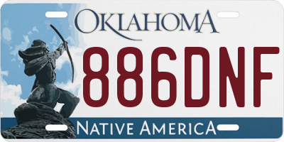 OK license plate 886DNF