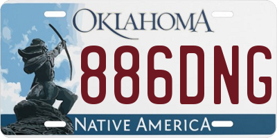 OK license plate 886DNG