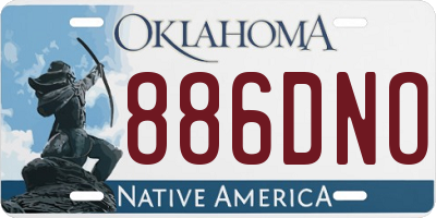 OK license plate 886DNO