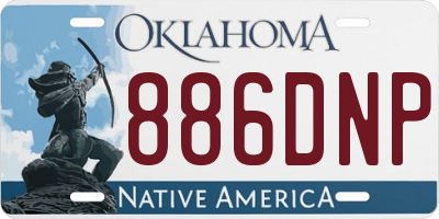 OK license plate 886DNP