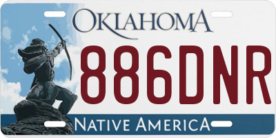 OK license plate 886DNR