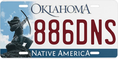 OK license plate 886DNS