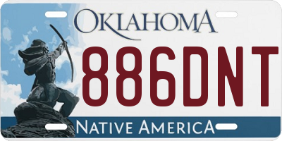 OK license plate 886DNT