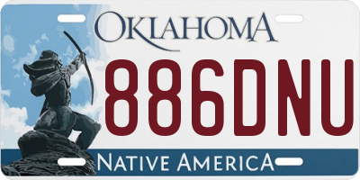 OK license plate 886DNU