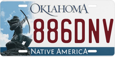 OK license plate 886DNV