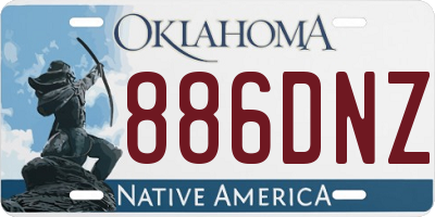 OK license plate 886DNZ