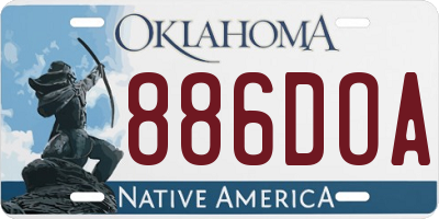 OK license plate 886DOA