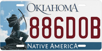 OK license plate 886DOB