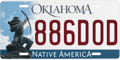 OK license plate 886DOD