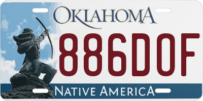 OK license plate 886DOF