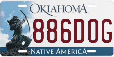OK license plate 886DOG