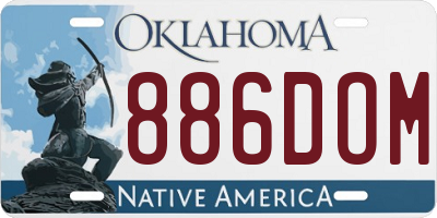 OK license plate 886DOM