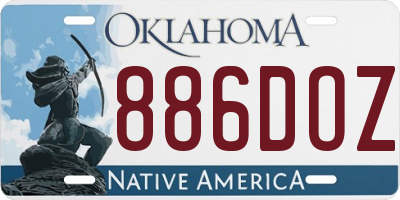 OK license plate 886DOZ