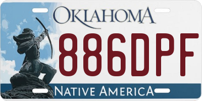 OK license plate 886DPF