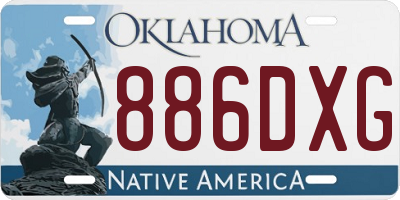 OK license plate 886DXG
