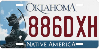 OK license plate 886DXH