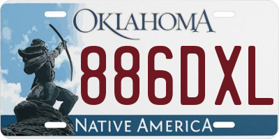 OK license plate 886DXL