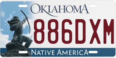 OK license plate 886DXM