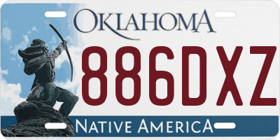 OK license plate 886DXZ