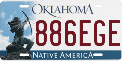 OK license plate 886EGE
