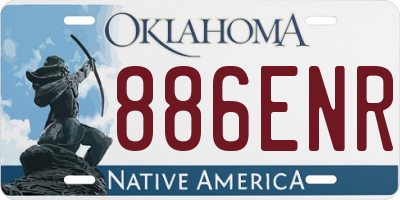 OK license plate 886ENR