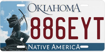 OK license plate 886EYT