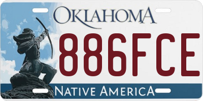 OK license plate 886FCE