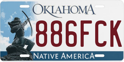 OK license plate 886FCK