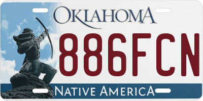 OK license plate 886FCN