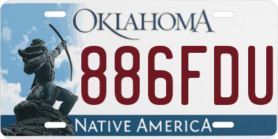 OK license plate 886FDU