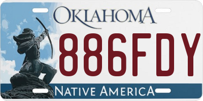 OK license plate 886FDY