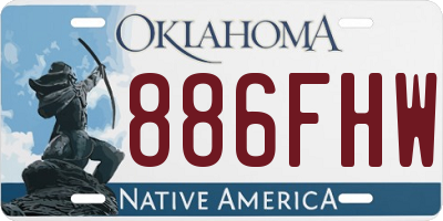 OK license plate 886FHW