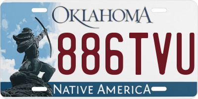 OK license plate 886TVU