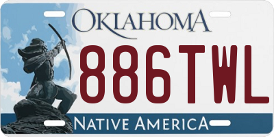 OK license plate 886TWL