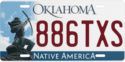 OK license plate 886TXS