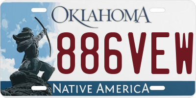 OK license plate 886VEW