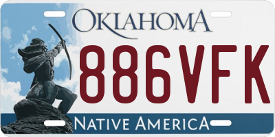 OK license plate 886VFK