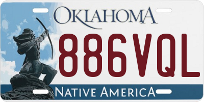 OK license plate 886VQL