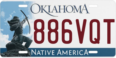 OK license plate 886VQT